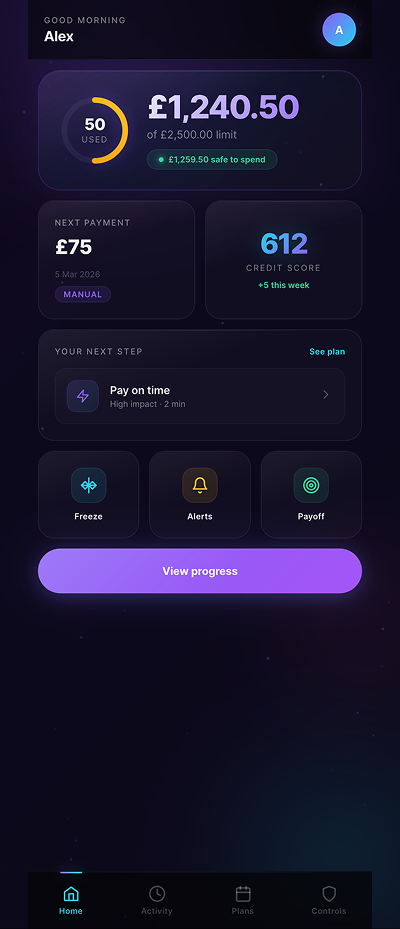 Code experiment 2: Dark theme with gradient, neon accents