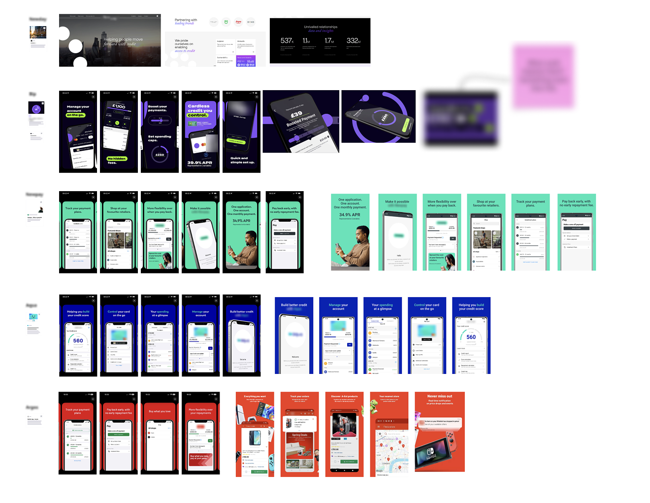 Visual audit of all existing client apps showing 6+ different brand identities and inconsistent UI patterns