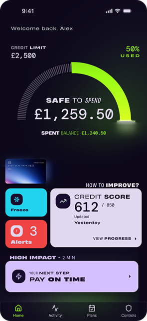 Figma direction 4: Refined dark purple with lime, strongest typography hierarchy