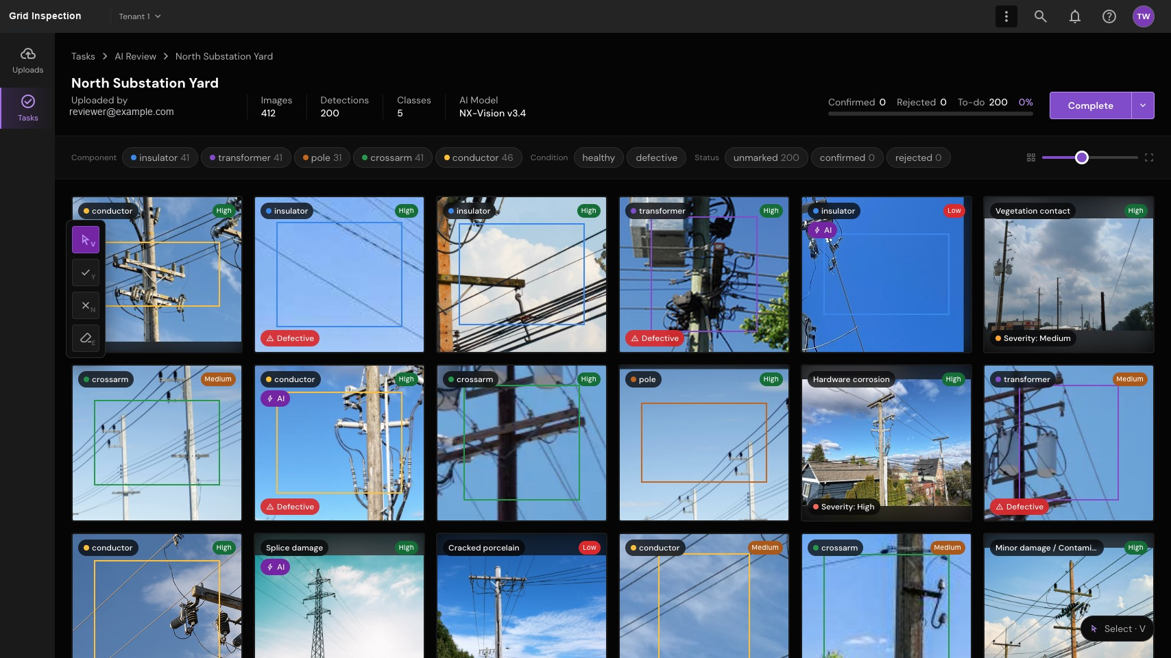 Adjust the review density. Change the image scale to inspect more detail while keeping the gallery context.