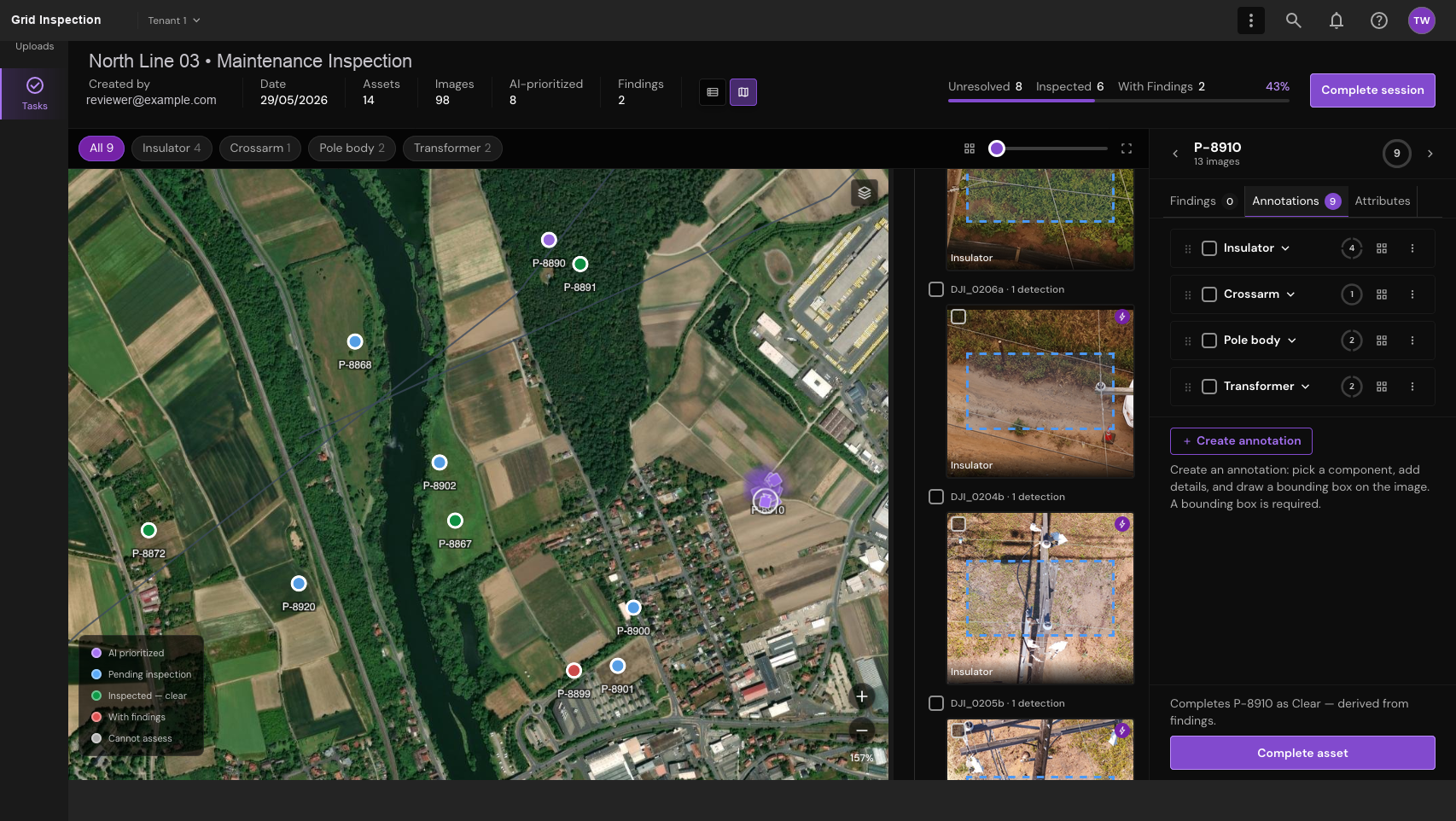 Prioritize the map. Expand the spatial view while keeping supporting imagery accessible.