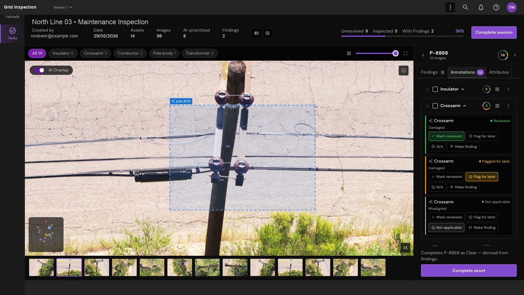 Focus on image and form. Expand the image without losing the structured assessment controls.