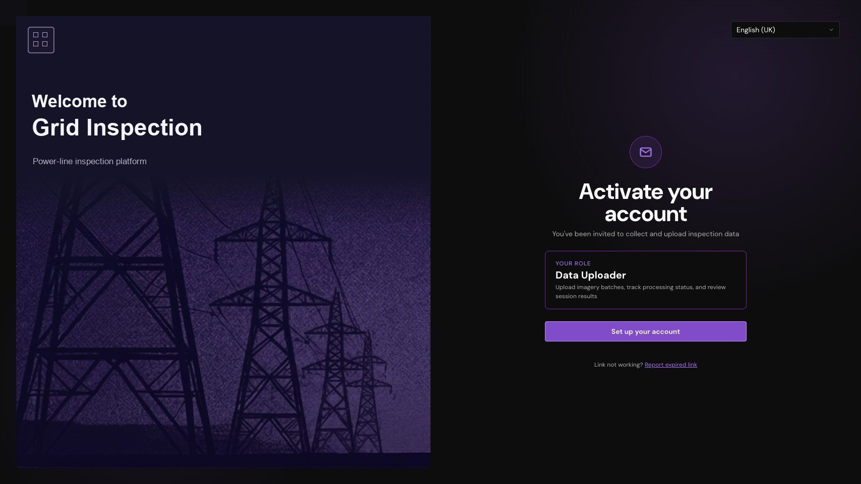 Activate an account. Start from a role-specific invitation and activate access.