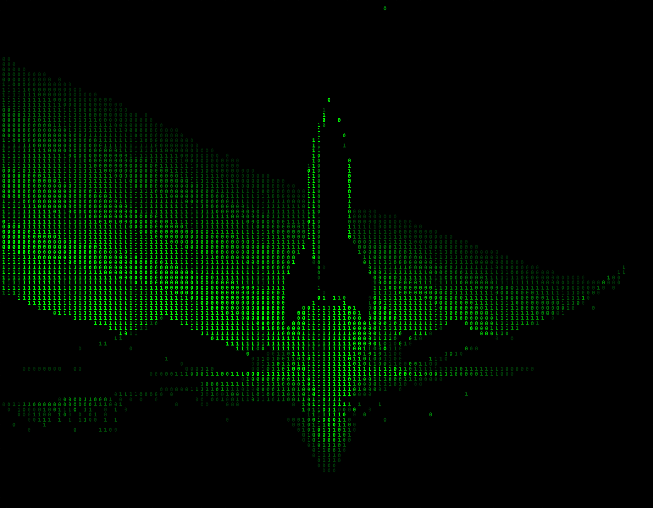 Matrix style ASCII output - glowing green